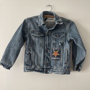 Kids Jacket  Denim Trucker‎ Skater Rock N Roll Vintage Patches